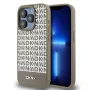 DKNY DKHMP15XPSOSPW Cietais maciņš no ādas ar apdrukātu rakstu un metāla logotipu, MagSafe saderīgs iPhone 15 Pro Max 6,7 inch Brūns