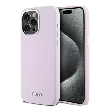 DKNY DKHMP15XSMCHLP Cietais vāciņš no šķidrā silikona ar MagSafe Apple iPhone 15 Pro Max 6,7 inch rozā