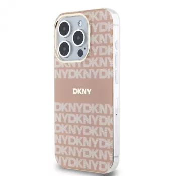 DKNY DKHMP15XHRHSEP Cietais vāciņš iPhone 15 Pro Max 6,7 inch Rozā IML Mono & Stripe MagSafe