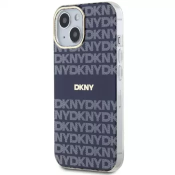 DKNY DKHMP15SHRHSEB Cietais maciņš iPhone 15/14/13 6,1 inch Zils Mono & Stripe IML MagSafe