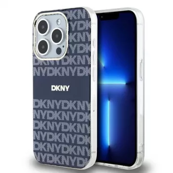 DKNY DKHMP15LHRHSEB iPhone 15 Pro 6.1 Blue Hardcase IML Mono & Stripe MagSafe