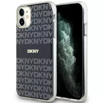 DKNY DKHMN61HRHSEK Cietais vāciņš Apple iPhone 11 / iPhone XR 6,1 inch Melns IML Mono & Stripe MagSafe
