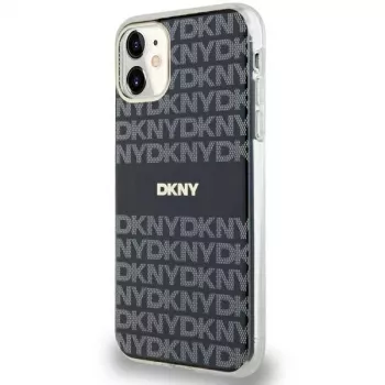 DKNY DKHMN61HRHSEK Cietais vāciņš Apple iPhone 11 / iPhone XR 6,1 inch Melns IML Mono & Stripe MagSafe
