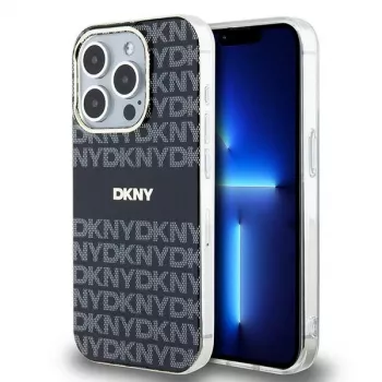 DKNY DKHMP13LHRHSEK Hardcase IML Mono & Stripe MagSafe iPhone 13 Pro / 13 - Melns