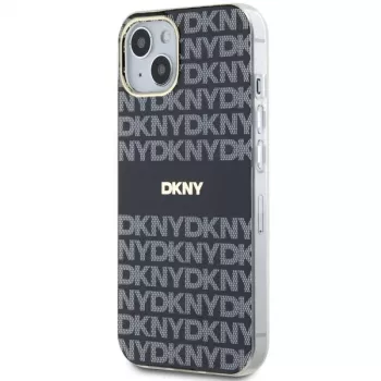 DKNY DKHMP15MHRHSEK Cietais vāciņš iPhone 15 Plus / 14 Plus 6,7 inch Melns IML Mono & Stripe MagSafe