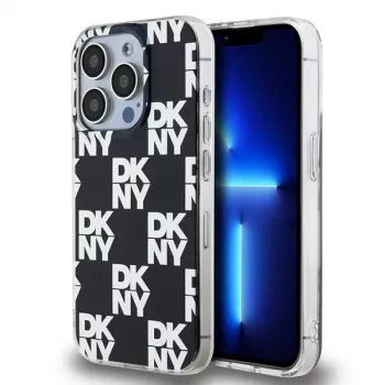 DKNY DKHCP15LHDLCEK cietais maciņš Apple iPhone 15 Pro 6.1, melns, IML Checkered Mono Pattern