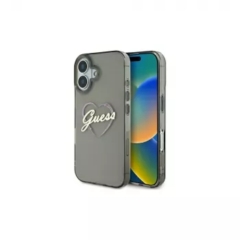 Guess GUHCP16SHCHGSPK Hardcase iPhone 16 6,1 inch IML Heart Black