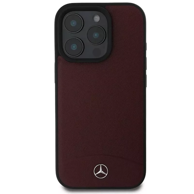 Mercedes-Benz MEHMP16L23RBARR Cietais maciņš iPhone 16 Pro 6.3 inch sarkanā teksturēta un gluda āda MagSafe