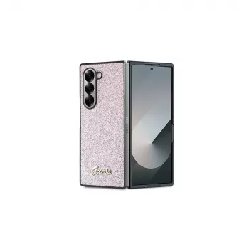 Guess GUHCZFD6HGGSHP Cietais maciņš Samsung Galaxy Z Fold6 (F956) - Rozā 4G Glitter Script