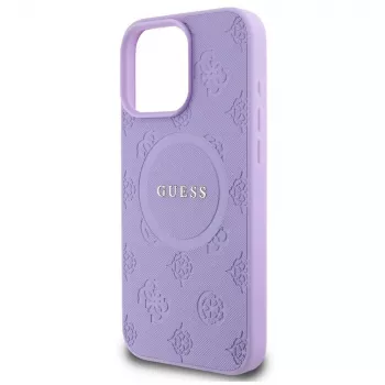 Guess GUHMP16XPSAPSMEU iPhone 16 Pro Max 6,9 collu Purple Hardcase Saffiano Peony Classic Logo MagSafe