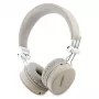 Guess Grained Classic Round Shape Wireless Bluetooth Over-Ear Headphones ar ENC, Bēšs