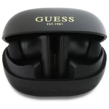 Guess Capsule Printed Logo - Bluetooth TWS ANC & ENC austiņas ar uzlādes futrāli (Melna)