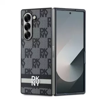 DKNY DKHCZFD6PCPTSSKZ Rūtains raksts ar svītrām Cietais maciņš Samsung Galaxy Z Fold 6 - Melns