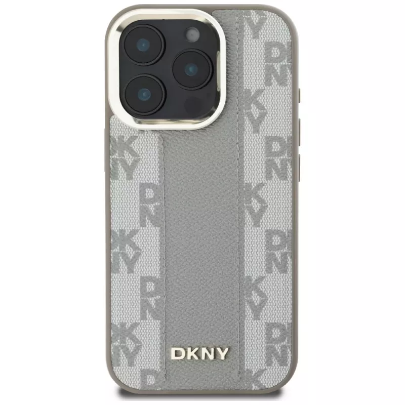 DKNY Checkered Pattern MagSafe Case for iPhone 16 Pro Max - Beige