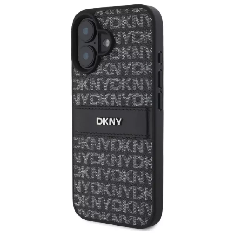 DKNY DKHCP16SPRTHSLK Hardcase Texture Pattern Tonal Stripe Apple iPhone 16 6.1 - Melns
