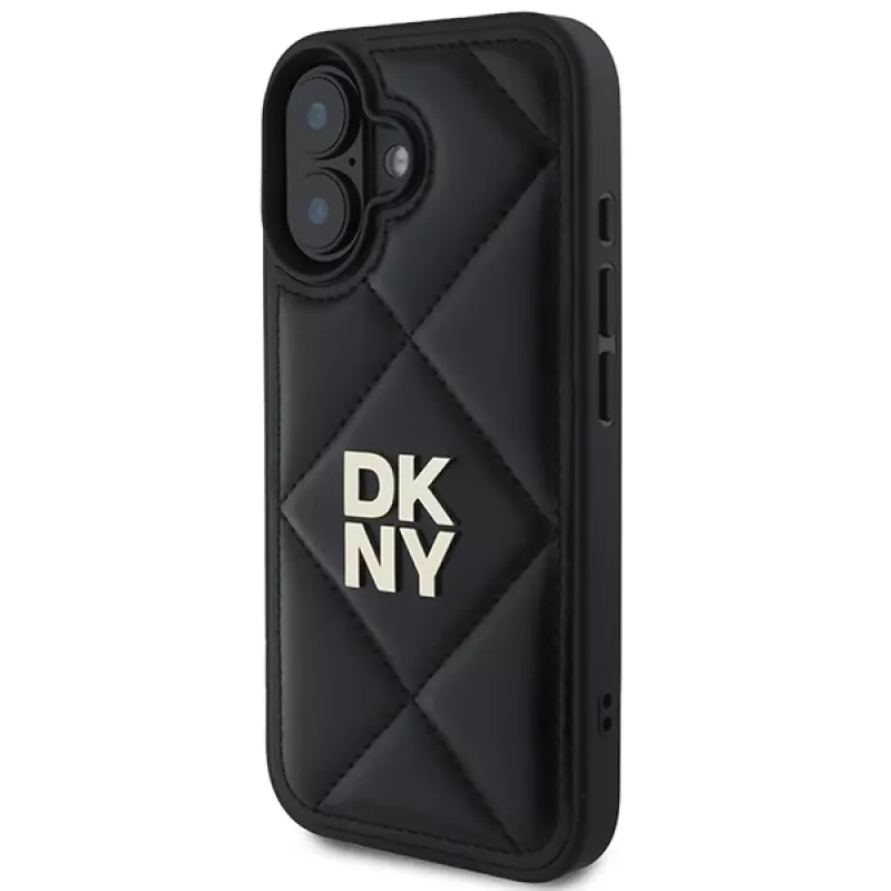 DKNY DKHCP16SPQDSLK Quilted Stack Logo aizmugurējais vāciņš Apple iPhone 16 6,1 inch - Melns