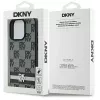 DKNY DKHCP16LPCPTSSK cietais maciņš Apple iPhone 16 Pro 6,3 collu melns ar rūtainu rakstu un drukātām svītrām