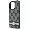 DKNY DKHCP16LPCPTSSK cietais maciņš Apple iPhone 16 Pro 6,3 collu melns ar rūtainu rakstu un drukātām svītrām