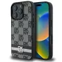 DKNY DKHCP16LPCPTSSK cietais maciņš Apple iPhone 16 Pro 6,3 collu melns ar rūtainu rakstu un drukātām svītrām