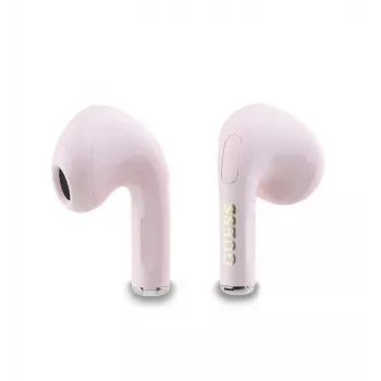 Guess Glossy Effect Printed Classic Logo & Charm TWS Earbuds Pink