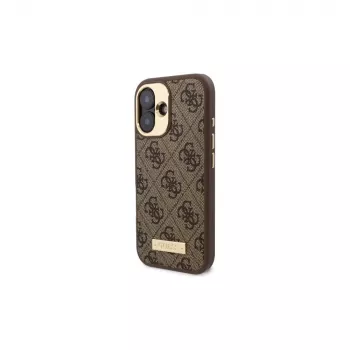 Guess GUHMP16MU4GPRW iPhone 16 Plus 6,7 collas Brūns Cietais maciņš 4G Logo Plate MagSafe