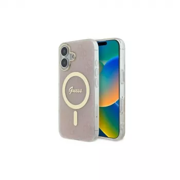 Guess GUHMP16MH4STP iPhone 16 Plus 6,7 collu rozā cietais vāciņš IML 4G MagSafe