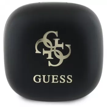 Guess GUTWSJ144ESK True Wireless Stereo Bluetooth austiņas ar uzlādes futrāli, melna ar iridiscējošu 4G drukātu logotipu