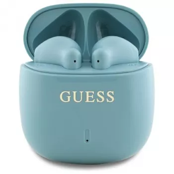 Guess Printed Classic Logo TWS Bluetooth Earbuds ar uzlādes futrāli (tirkīza)
