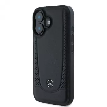 Mercedes-Benz MEHCP16SARMBK Hardcase Leather Urban iPhone 16 6,1 collu melns