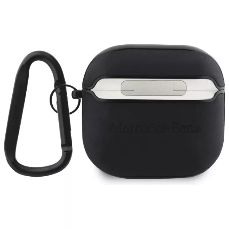 Mercedes-Benz MEA4CSLBK AirPods 4 vāciņš melns āda metāla logo