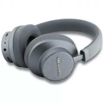 Karl Lagerfeld Saffiano Elongated Bluetooth ANC Over-Ear Headphones Grey