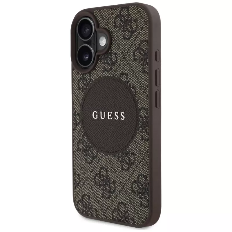 Guess 4G Circle Classic Logo MagSafe Case iPhone 16, Brūns