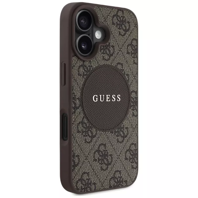 Guess 4G Circle Classic Logo MagSafe Case iPhone 16, Brūns