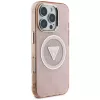 Guess IML Metal Glitter 4G Circle Triangle MagSafe Maciņš Apple iPhone 16 Pro Max (Rozā)