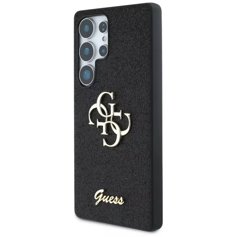 Guess Fixed Glitter Big 4G Metal Logo Case Samsung Galaxy S25 Ultra (Melns)