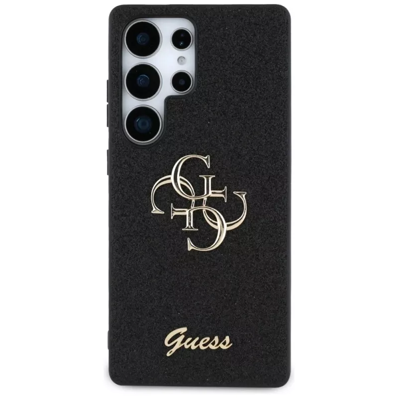 Guess Fixed Glitter Big 4G Metal Logo Case Samsung Galaxy S25 Ultra (Melns)