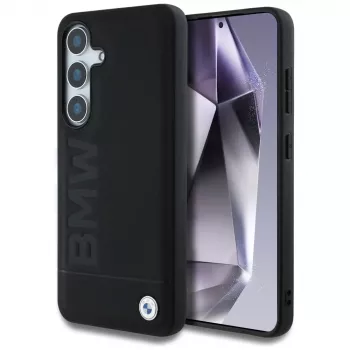 BMW Leather Big Wordmark Case for Samsung Galaxy S25 Black