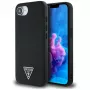 Guess Grained Triangle MacSafe Macītis iPhone 16e (Melns)