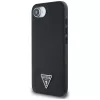 Guess Grained Triangle MacSafe Macītis iPhone 16e (Melns)