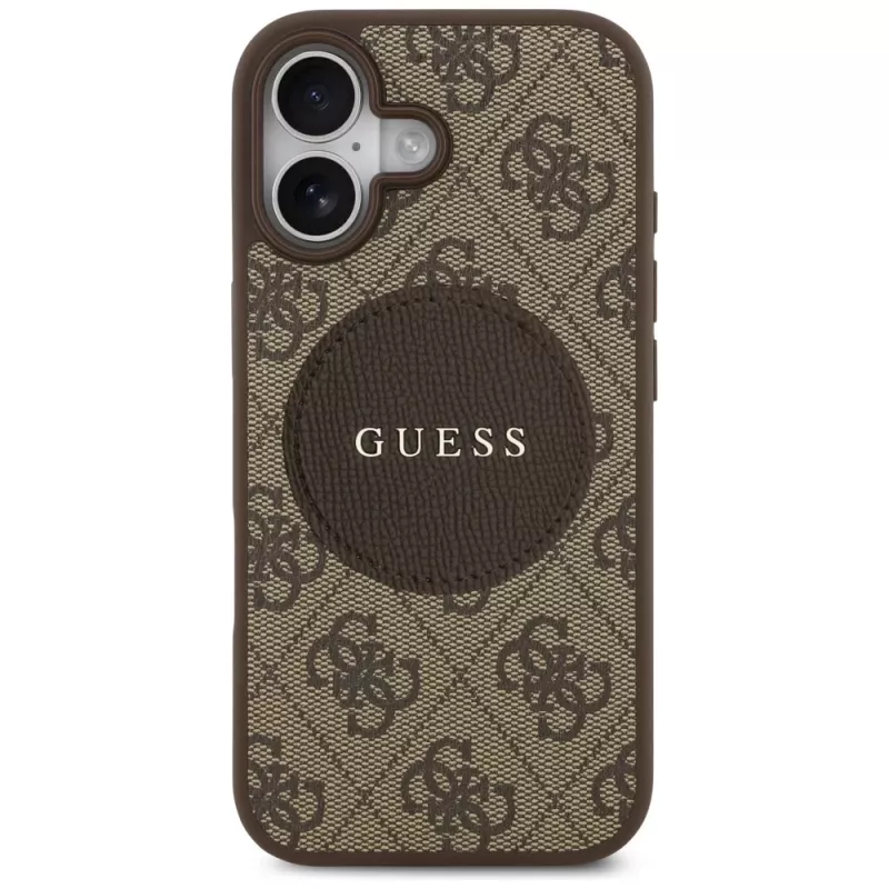 Guess 4G Circle Classic Logo MagSafe aizmugurējais vāciņš Apple iPhone 17 - Brūns