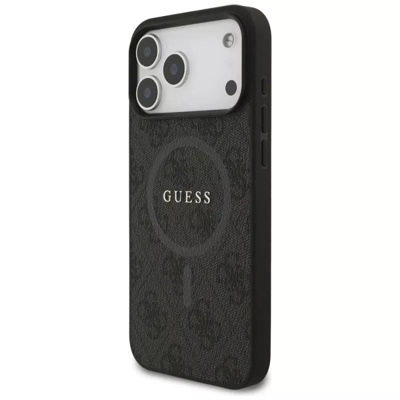 Guess 4G Ring Classic Logo MagSafe Case iPhone 17 Pro Max (Melns)