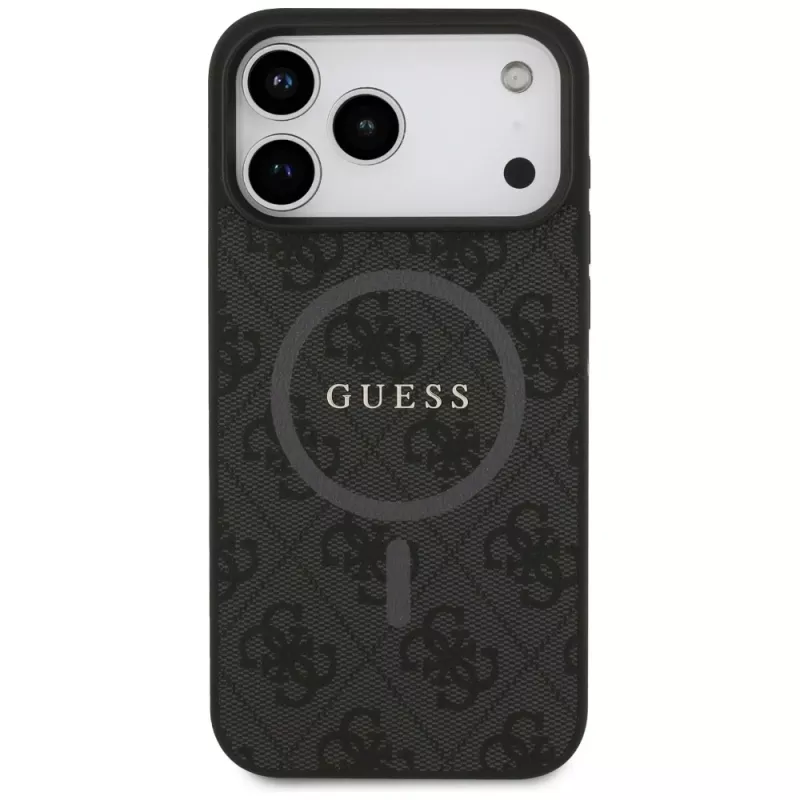Guess 4G Ring Classic Logo MagSafe Case iPhone 17 Pro Max (Melns)