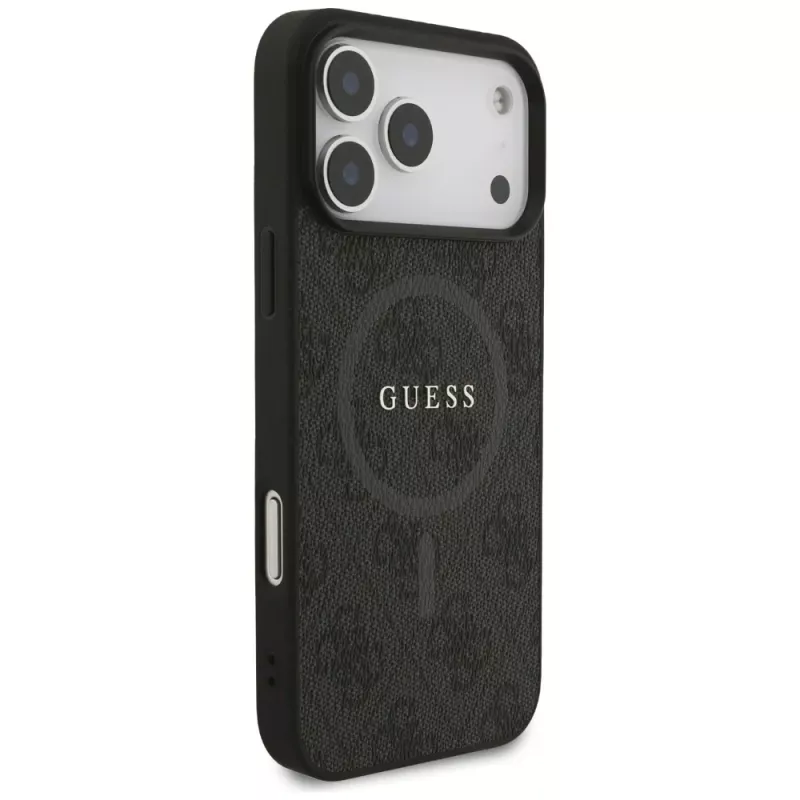 Guess 4G Ring Classic Logo MagSafe Case iPhone 17 Pro Max (Melns)