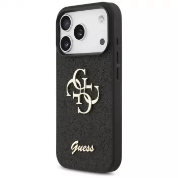 Guess Fixed Glitter Big 4G Maciņš iPhone 17 Pro (Melns)