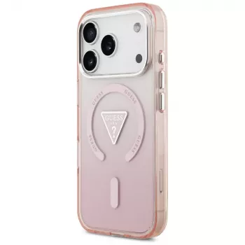 Guess IML Gradient Triangle Logo MagSafe Case Apple iPhone 17 Pro, Rozā