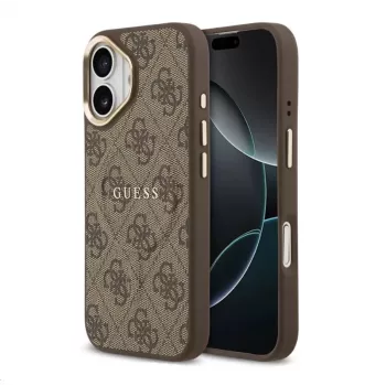 Guess 4G PU Classic Logo MagSafe Case for Apple iPhone 13 Pro Max Brown
