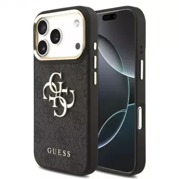 Guess 4G Big 4G Classic Logo Case iPhone 17 Pro Max (Melns/Zelts)