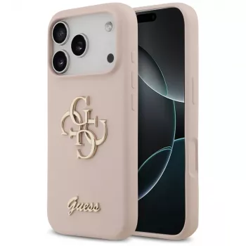 Guess Silicone Big 4G Script Back Cover for Apple iPhone 17 Pro - Pink