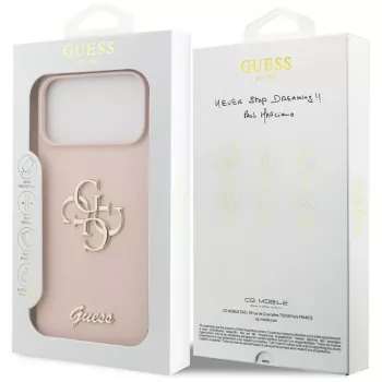 Guess Silicone Big 4G Script Case for Apple iPhone 17 Pro Max - Pink