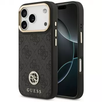 Guess 4G Strass Logo MacSafe Macītis iPhone 17 Pro (Melns)